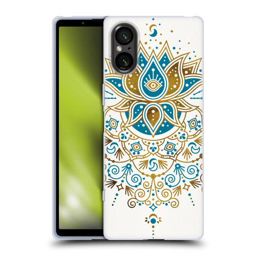 Cat Coquillette Patterns 6 Lotus Bloom Mandala 4 Soft Gel Case for Sony Xperia 5 V 5G