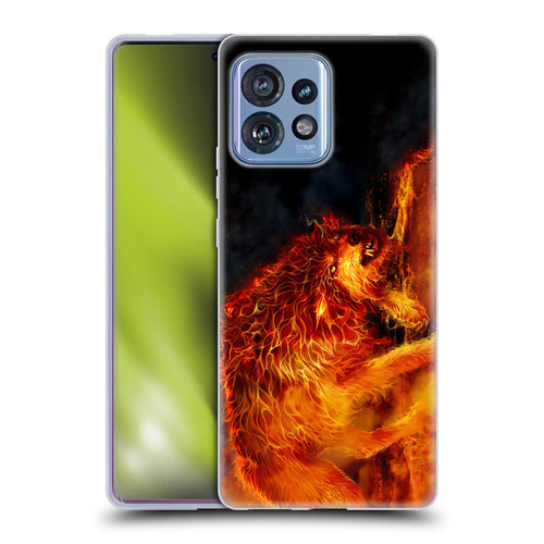 Tom Wood Fire Creatures Wolf Stalker Soft Gel Case for Motorola Moto Edge 40 Pro