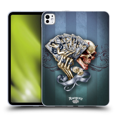 Alchemy Gothic Skull And Cards Read 'Em And Weep Soft Gel Case for Apple iPad Pro 11 M4 2024