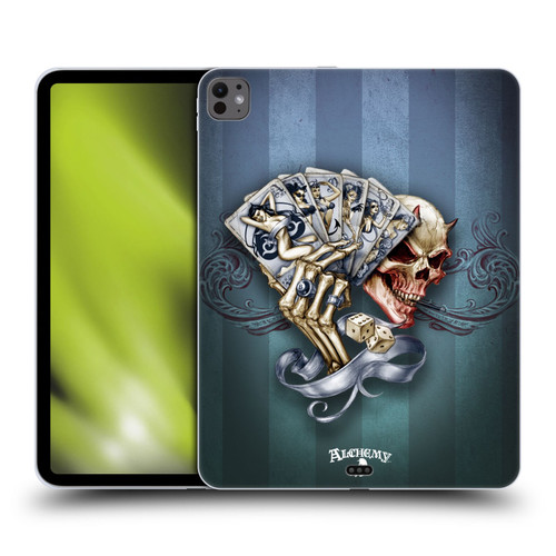 Alchemy Gothic Skull And Cards Read 'Em And Weep Soft Gel Case for Apple iPad Pro 13 M4 2024