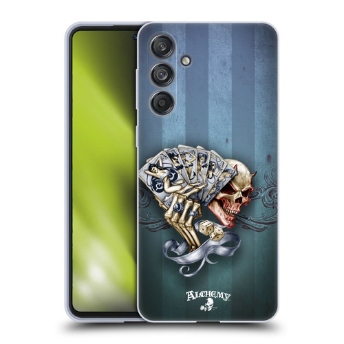 Alchemy Gothic Skull And Cards Read 'Em And Weep Soft Gel Case for Samsung Galaxy M55 5G