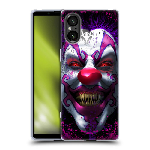 Tom Wood Horror Keep Smiling Clown Soft Gel Case for Sony Xperia 5 V 5G