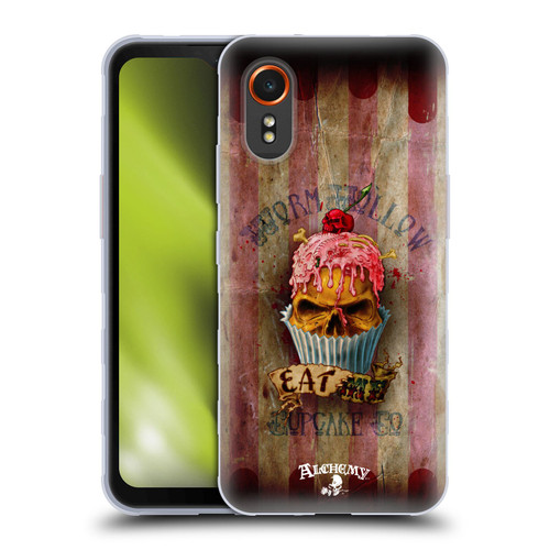 Alchemy Gothic Skull Eat Me Cupcake Soft Gel Case for Samsung Galaxy Xcover7 5G