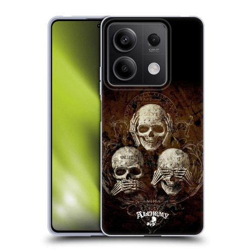 Alchemy Gothic Skull No Evil Three Skull Soft Gel Case for Xiaomi Redmi Note 13/13 Pro 5G