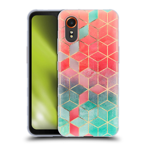 Elisabeth Fredriksson Cubes Collection Rose And Turquoise Soft Gel Case for Samsung Galaxy Xcover7 5G