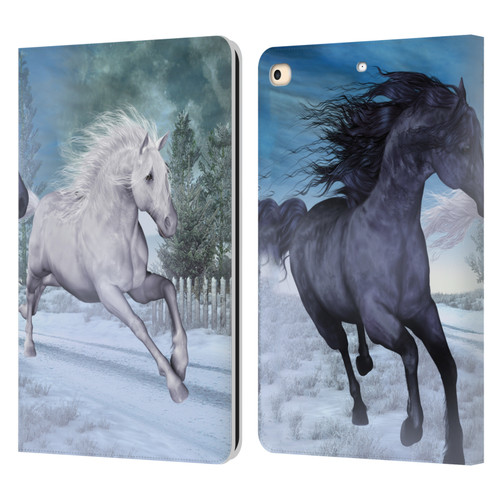 Simone Gatterwe Horses Freedom In The Snow Leather Book Wallet Case Cover For Apple iPad 9.7 2017 / iPad 9.7 2018