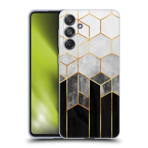 Elisabeth Fredriksson Sparkles Charcoal Hexagons Soft Gel Case for Samsung Galaxy M55 5G