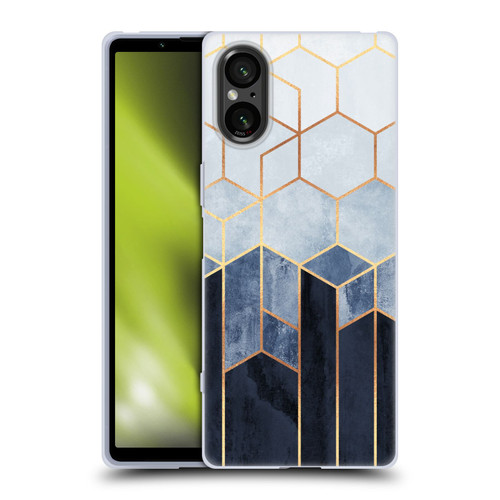 Elisabeth Fredriksson Sparkles Soft Blue Hexagons Soft Gel Case for Sony Xperia 5 V 5G