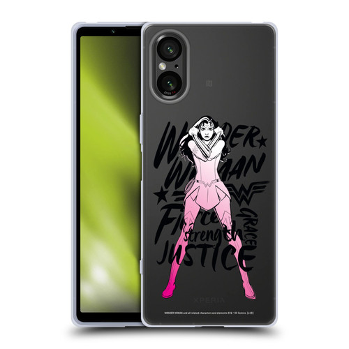 Wonder Woman DC Comics Graphic Arts Typography Soft Gel Case for Sony Xperia 5 V 5G