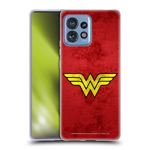 Wonder Woman DC Comics Logos Distressed Look Soft Gel Case for Motorola Moto Edge 40 Pro