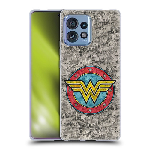 Wonder Woman DC Comics Vintage Art Comics Logo Soft Gel Case for Motorola Moto Edge 40 Pro