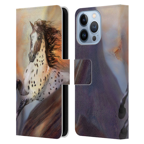 Simone Gatterwe Horses Wild 2 Leather Book Wallet Case Cover For Apple iPhone 13 Pro