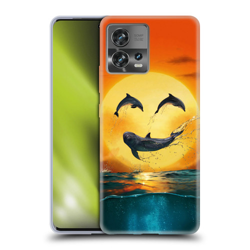 Vincent Hie Graphics Dolphins Smile Soft Gel Case for Motorola Moto Edge 30 Fusion
