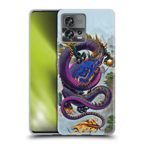 Vincent Hie Graphics Good Fortune Dragon Blue Soft Gel Case for Motorola Moto Edge 30 Fusion