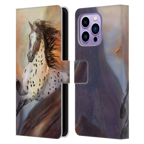 Simone Gatterwe Horses Wild 2 Leather Book Wallet Case Cover For Apple iPhone 14 Pro Max