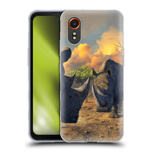 Vincent Hie Key Art Rhino Stand Off Soft Gel Case for Samsung Galaxy Xcover7 5G