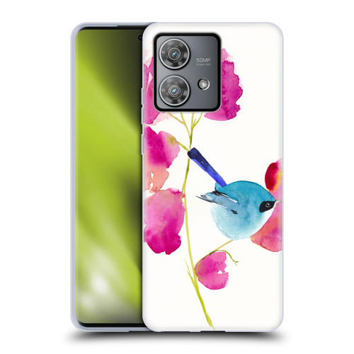 Mai Autumn Floral Blooms Blue Bird Soft Gel Case for Motorola Edge 40 Neo 5G