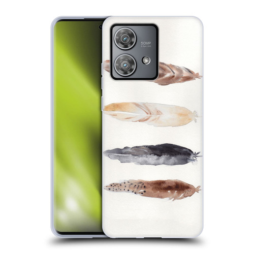 Mai Autumn Feathers Pattern Soft Gel Case for Motorola Edge 40 Neo 5G