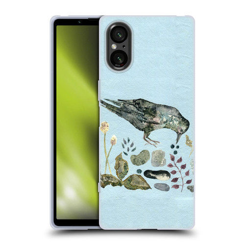 Wyanne Birds Fallen Blueberries Soft Gel Case for Sony Xperia 5 V 5G