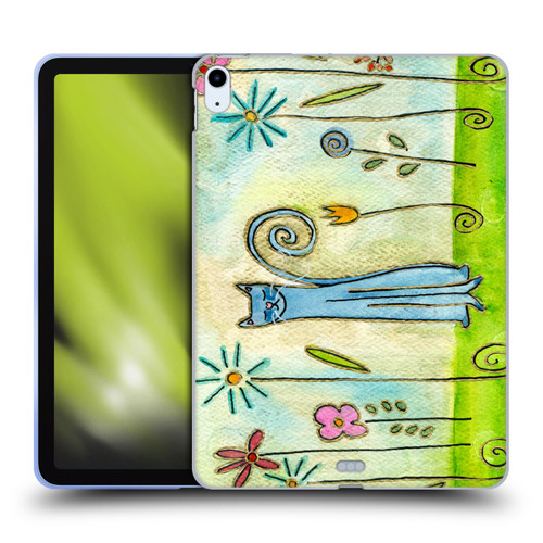 Wyanne Cat Blue Cat In The Flower Garden Soft Gel Case for Apple iPad Air 11 2020/2022/2024