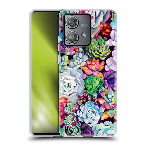 Mai Autumn Floral Garden Succulent Soft Gel Case for Motorola Edge 40 Neo 5G
