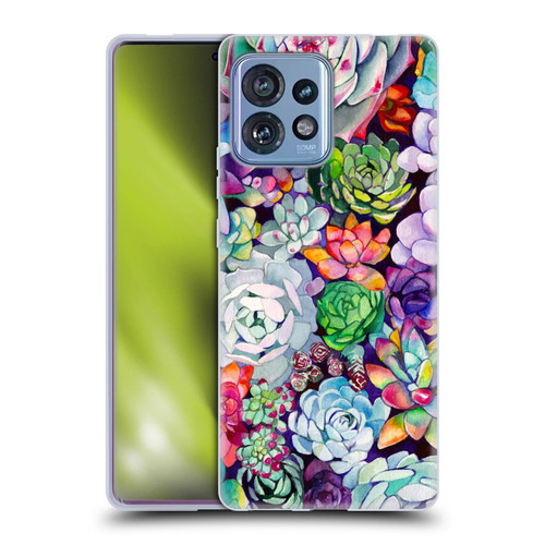 Mai Autumn Floral Garden Succulent Soft Gel Case for Motorola Moto Edge 40 Pro