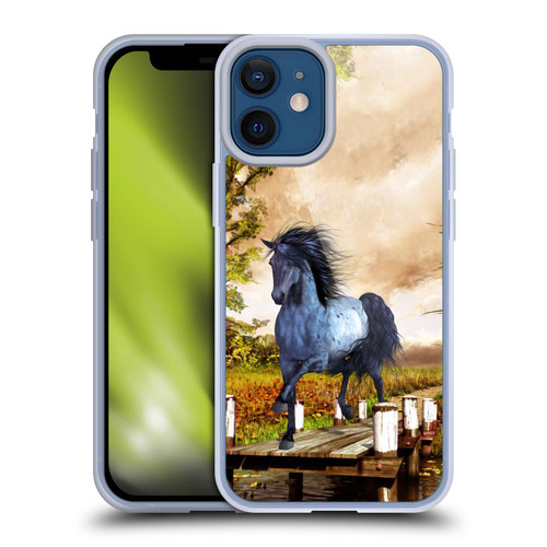 Simone Gatterwe Horses On The Lake Soft Gel Case for Apple iPhone 12 Mini