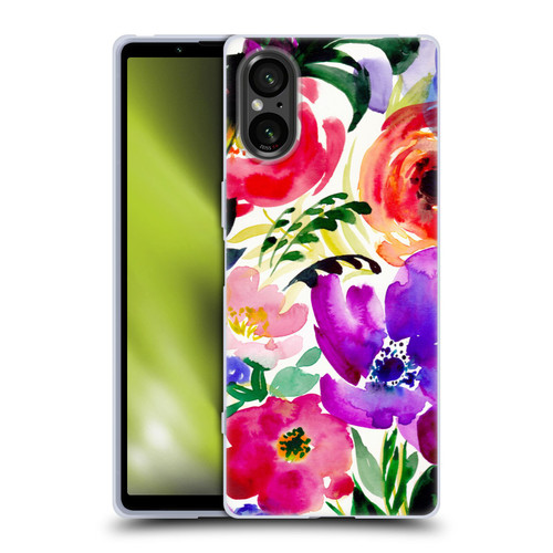 Mai Autumn Floral Garden Bloom Soft Gel Case for Sony Xperia 5 V 5G