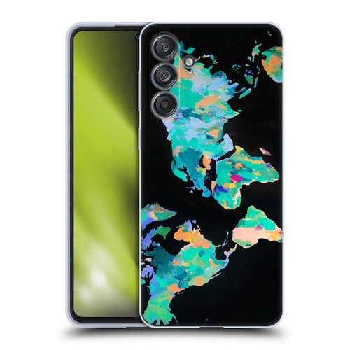 Mai Autumn Paintings World Map Soft Gel Case for Samsung Galaxy M55 5G