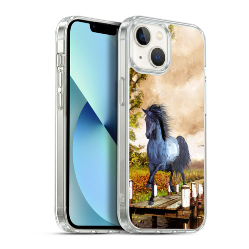 Simone Gatterwe Horses On The Lake Soft Gel Case for Apple iPhone 13