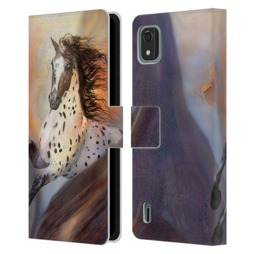 Simone Gatterwe Horses Wild 2 Leather Book Wallet Case Cover For Nokia C2 2nd Edition