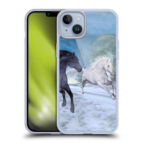 Simone Gatterwe Horses Freedom In The Snow Soft Gel Case for Apple iPhone 14 Plus