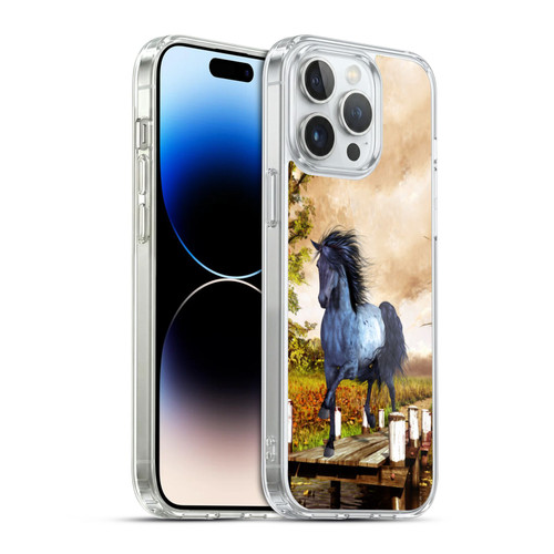 Simone Gatterwe Horses On The Lake Soft Gel Case for Apple iPhone 14 Pro Max & MagSafe