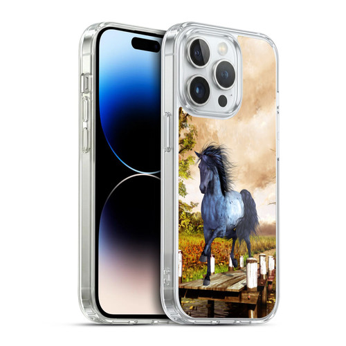 Simone Gatterwe Horses On The Lake Soft Gel Case for Apple iPhone 14 Pro & MagSafe