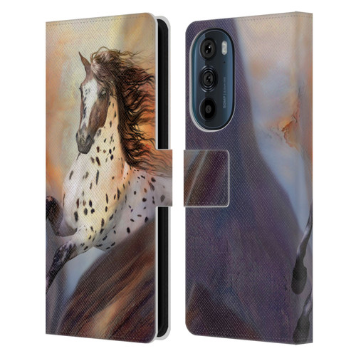 Simone Gatterwe Horses Wild 2 Leather Book Wallet Case Cover For Motorola Edge 30