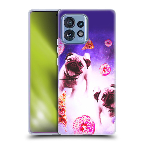 Random Galaxy Mixed Designs Pugs Pizza & Donut Soft Gel Case for Motorola Moto Edge 40 Pro