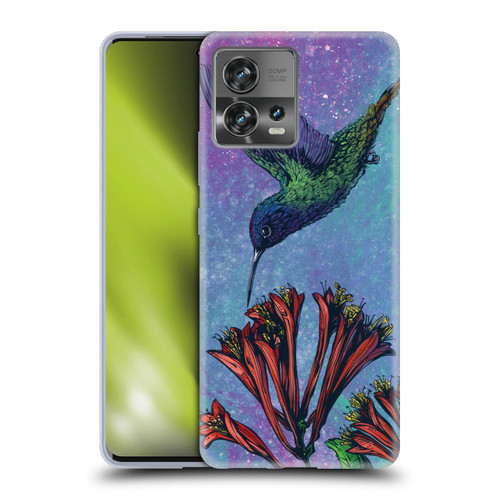 David Lozeau Colourful Grunge The Hummingbird Soft Gel Case for Motorola Moto Edge 30 Fusion