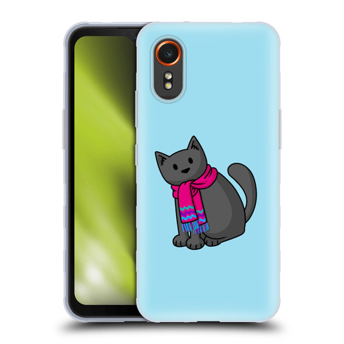 Beth Wilson Doodlecats Cold In A Scarf Soft Gel Case for Samsung Galaxy Xcover7 5G