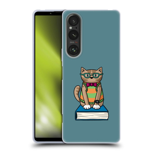 Beth Wilson Doodlecats Nerd Soft Gel Case for Sony Xperia 1 V 5G