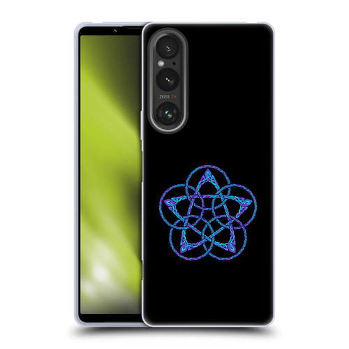 Beth Wilson Celtic Knot Stars Blue & Purple Circles Soft Gel Case for Sony Xperia 1 V 5G