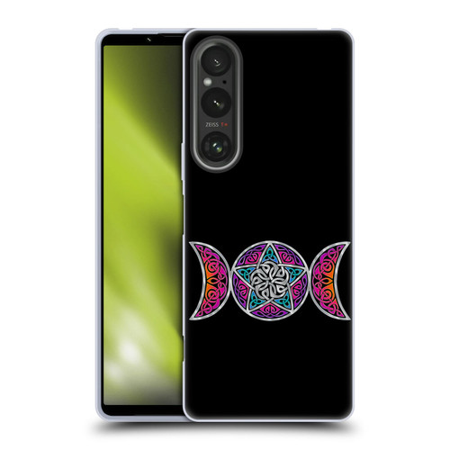 Beth Wilson Celtic Knot Stars Pagan Triple Moon Soft Gel Case for Sony Xperia 1 V 5G