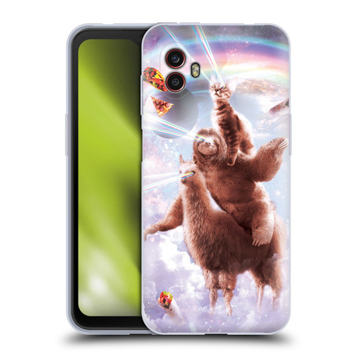 Random Galaxy Space Llama Sloth & Cat Lazer Eyes Soft Gel Case for Samsung Galaxy Xcover6 Pro/Pro2