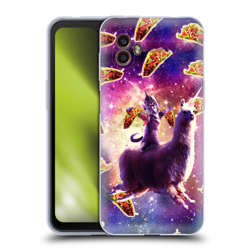 Random Galaxy Space Llama Warrior Cat & Tacos Soft Gel Case for Samsung Galaxy Xcover6 Pro/Pro2