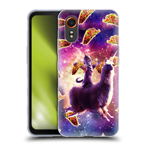 Random Galaxy Space Llama Warrior Cat & Tacos Soft Gel Case for Samsung Galaxy Xcover7 5G