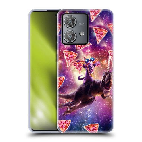 Random Galaxy Space Pizza Ride Thug Cat & Dinosaur Unicorn Soft Gel Case for Motorola Edge 40 Neo 5G