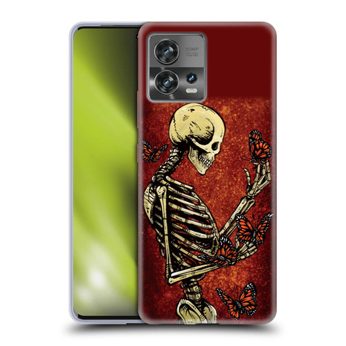 David Lozeau Skeleton Grunge Butterflies Soft Gel Case for Motorola Moto Edge 30 Fusion