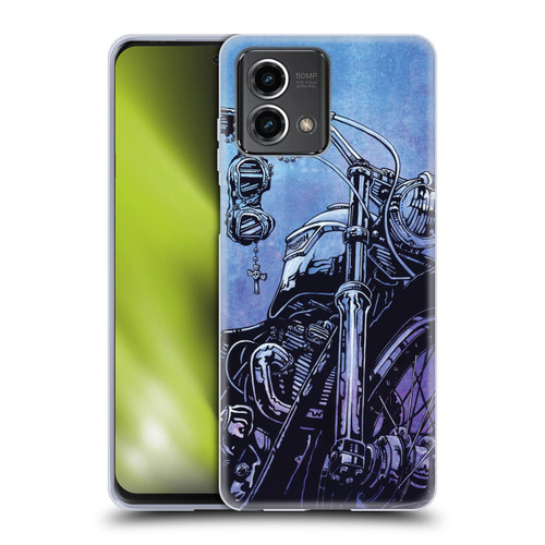 David Lozeau Skeleton Grunge Motorcycle Soft Gel Case for Motorola Moto G Stylus 5G 2023