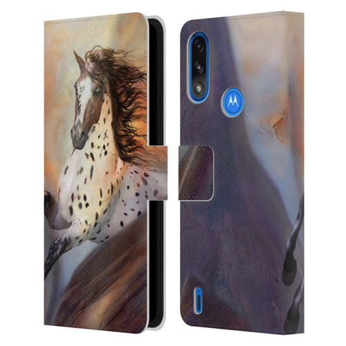 Simone Gatterwe Horses Wild 2 Leather Book Wallet Case Cover For Motorola Moto E7 Power / Moto E7i Power