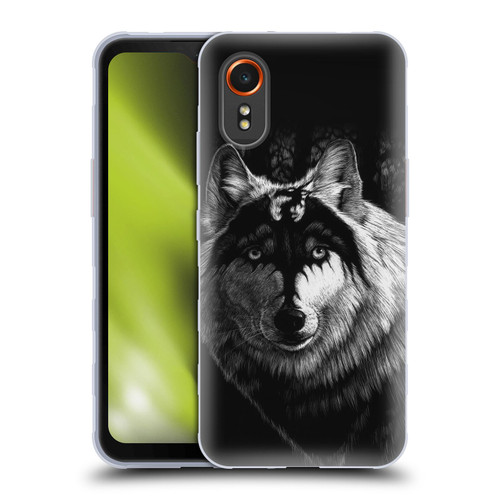 Stanley Morrison Black And White Gray Wolf With Dragon Marking Soft Gel Case for Samsung Galaxy Xcover7 5G