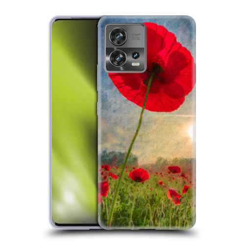 Celebrate Life Gallery Florals Red Flower Soft Gel Case for Motorola Moto Edge 30 Fusion
